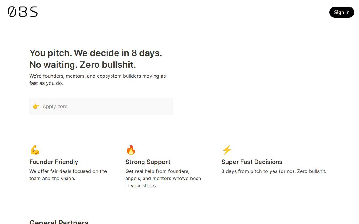 0BS website preview