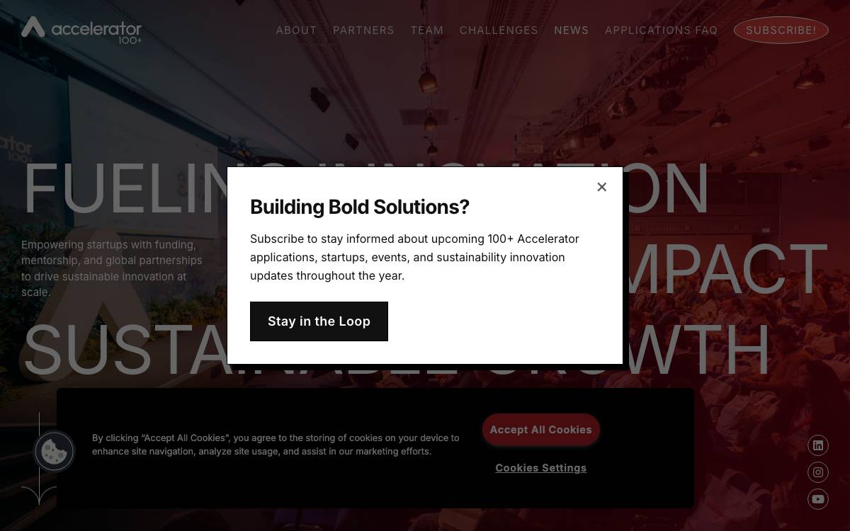 100+ Accelerator / AB InBev website preview