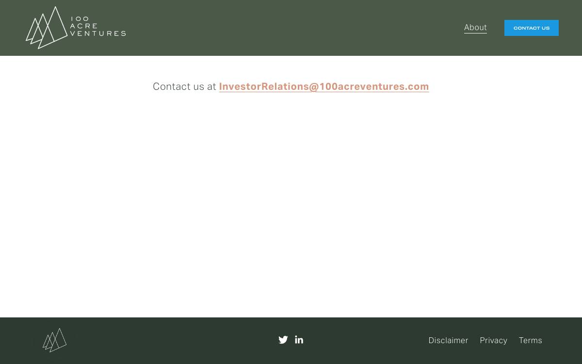 100 Acre Ventures website preview