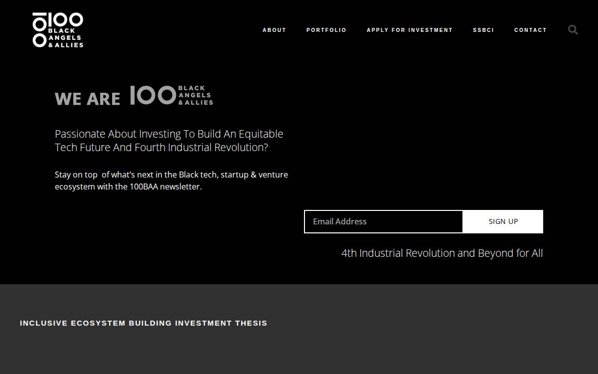 100 Black Angels & Allies Fund website preview