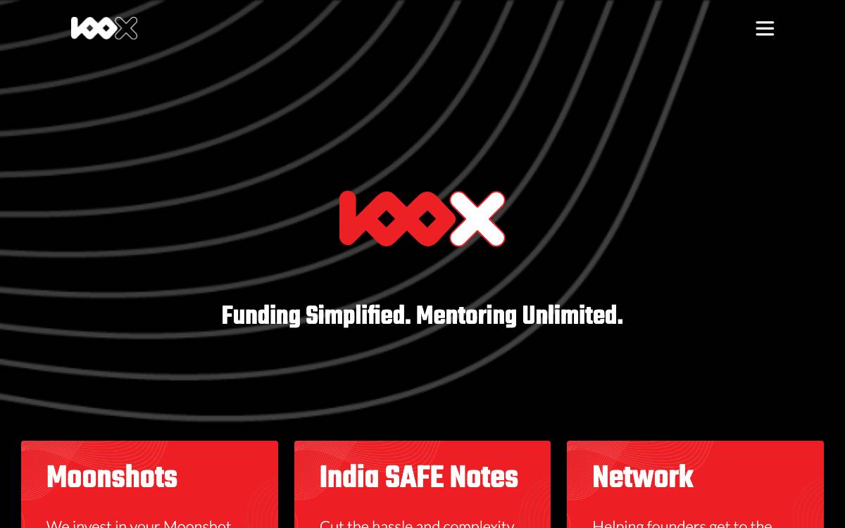 100X website preview