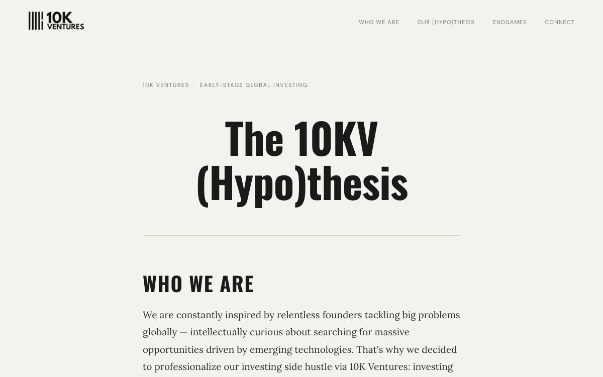 10K Ventures website preview