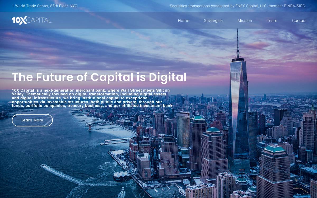 10X Capital website preview
