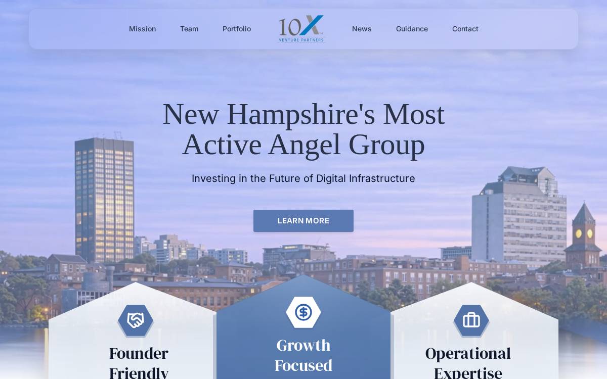 10X Venture Partners website preview