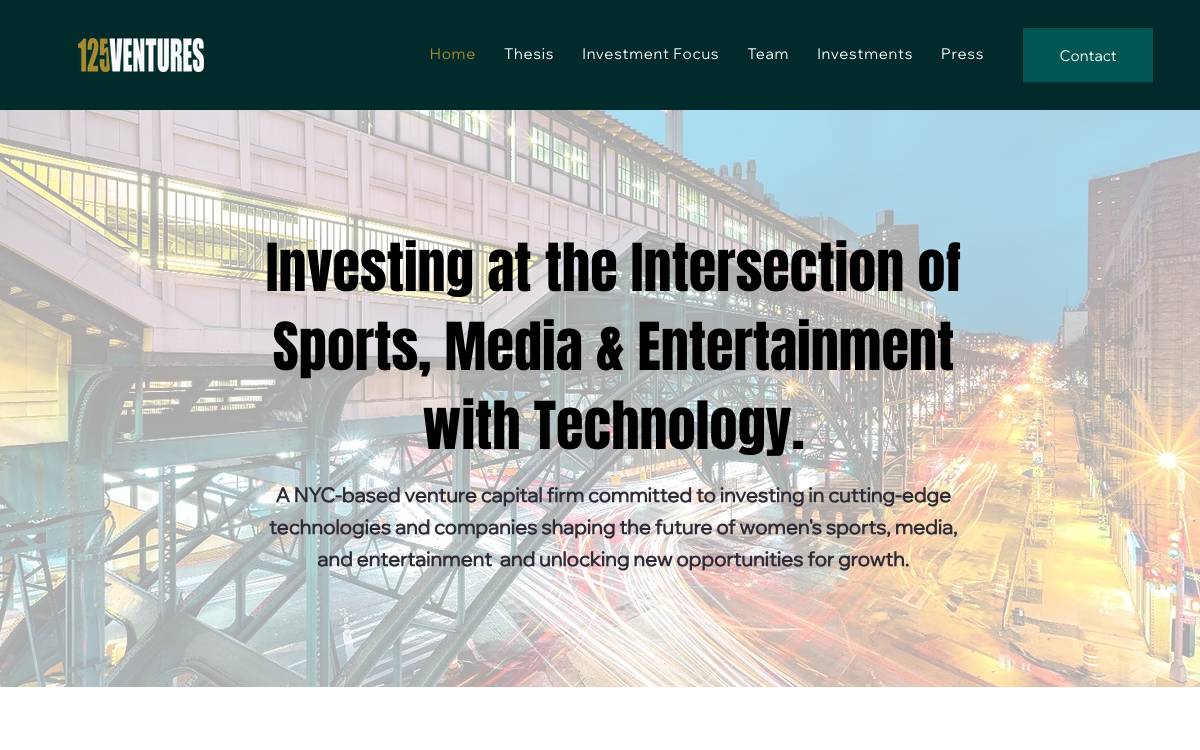 125 Ventures website preview