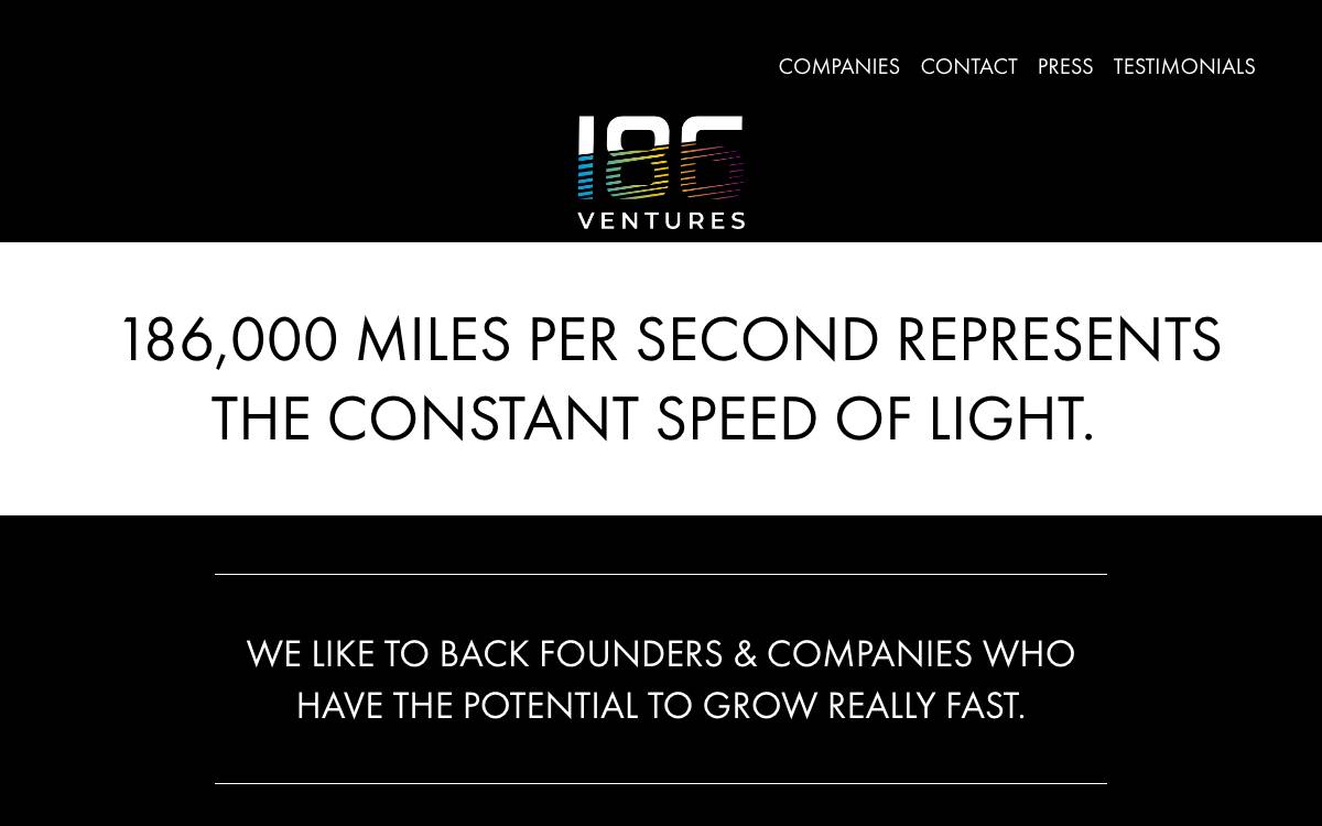 186 Ventures website preview