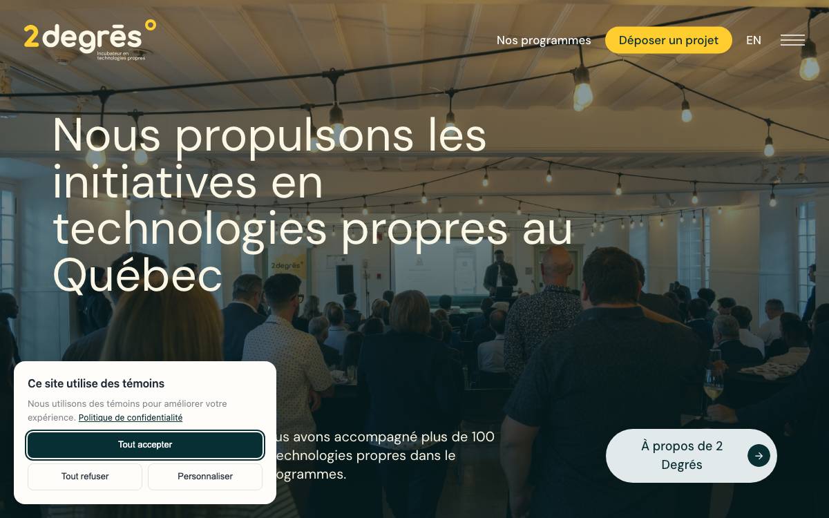 2 Degrés website preview