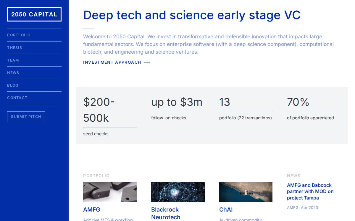 2050 Capital website preview