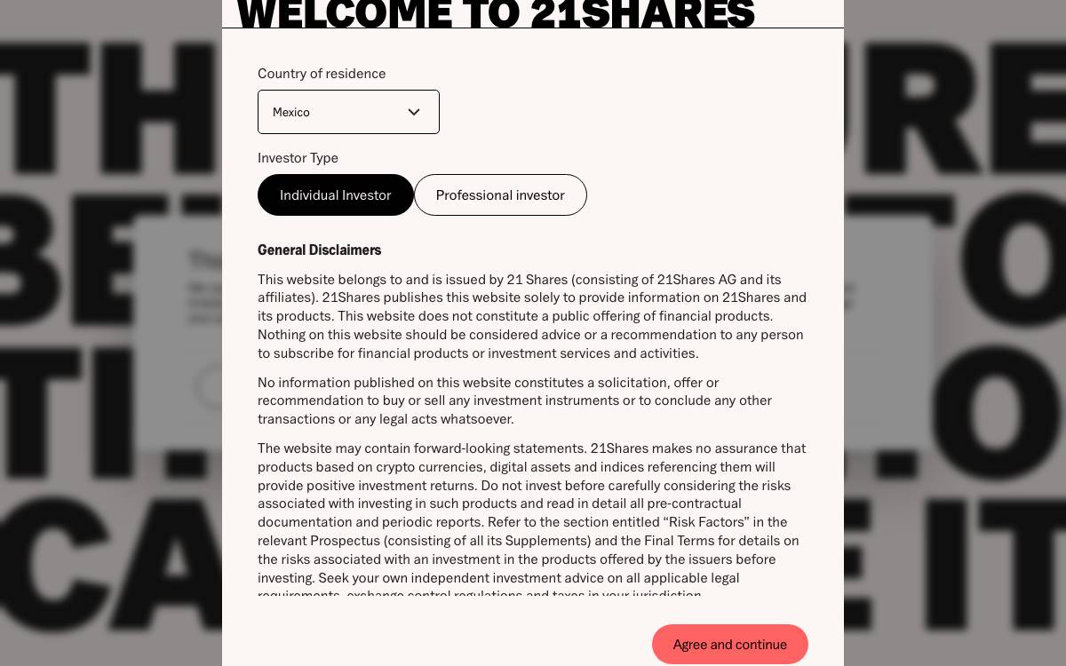 21Shares AG website preview