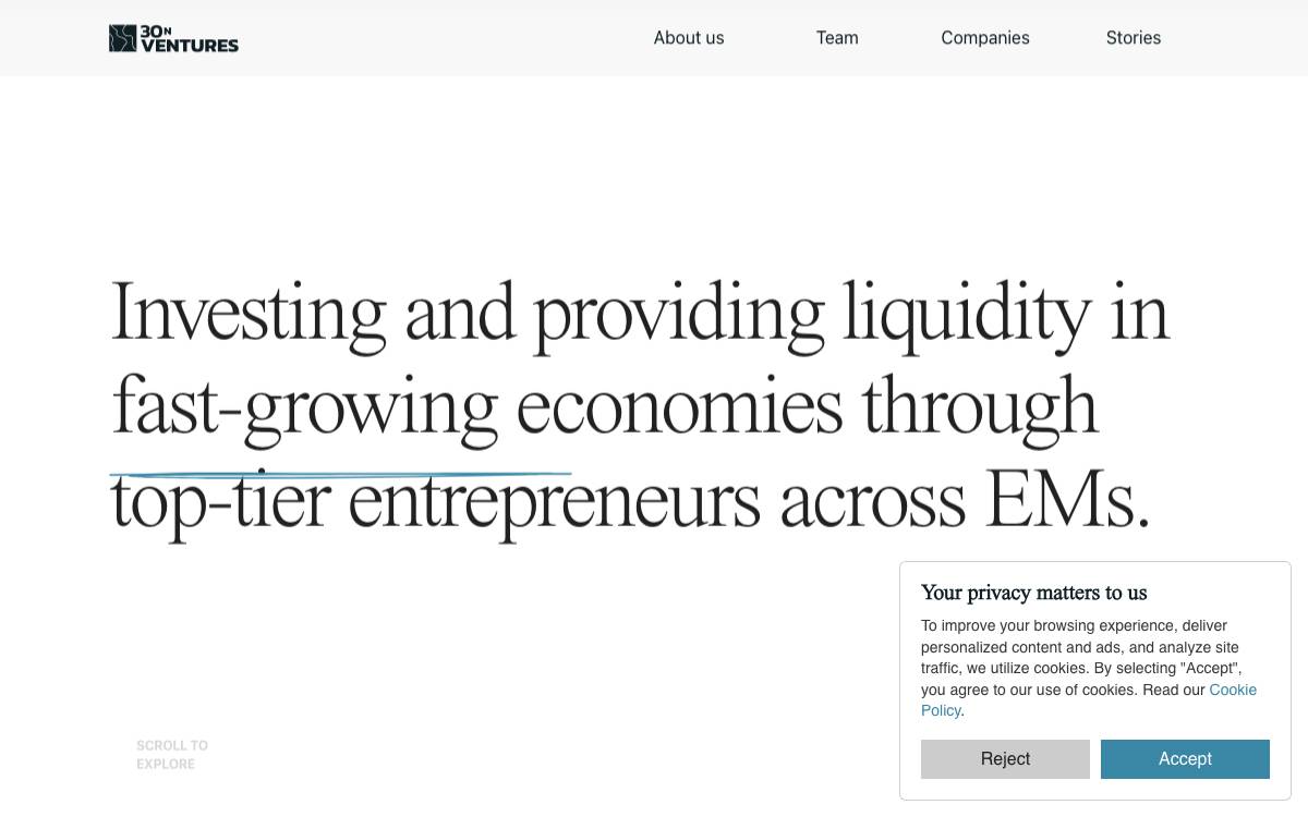 30N Ventures website preview