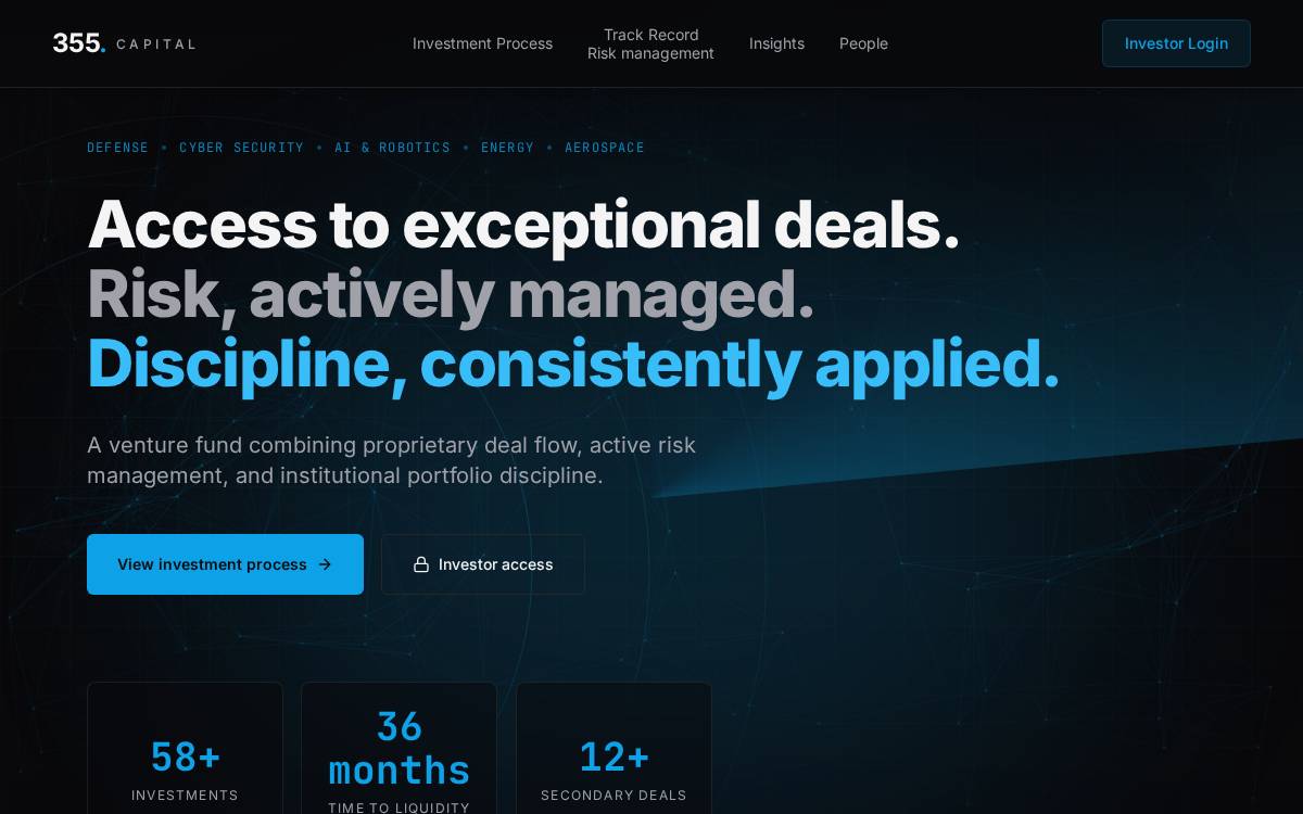 355 Capital website preview