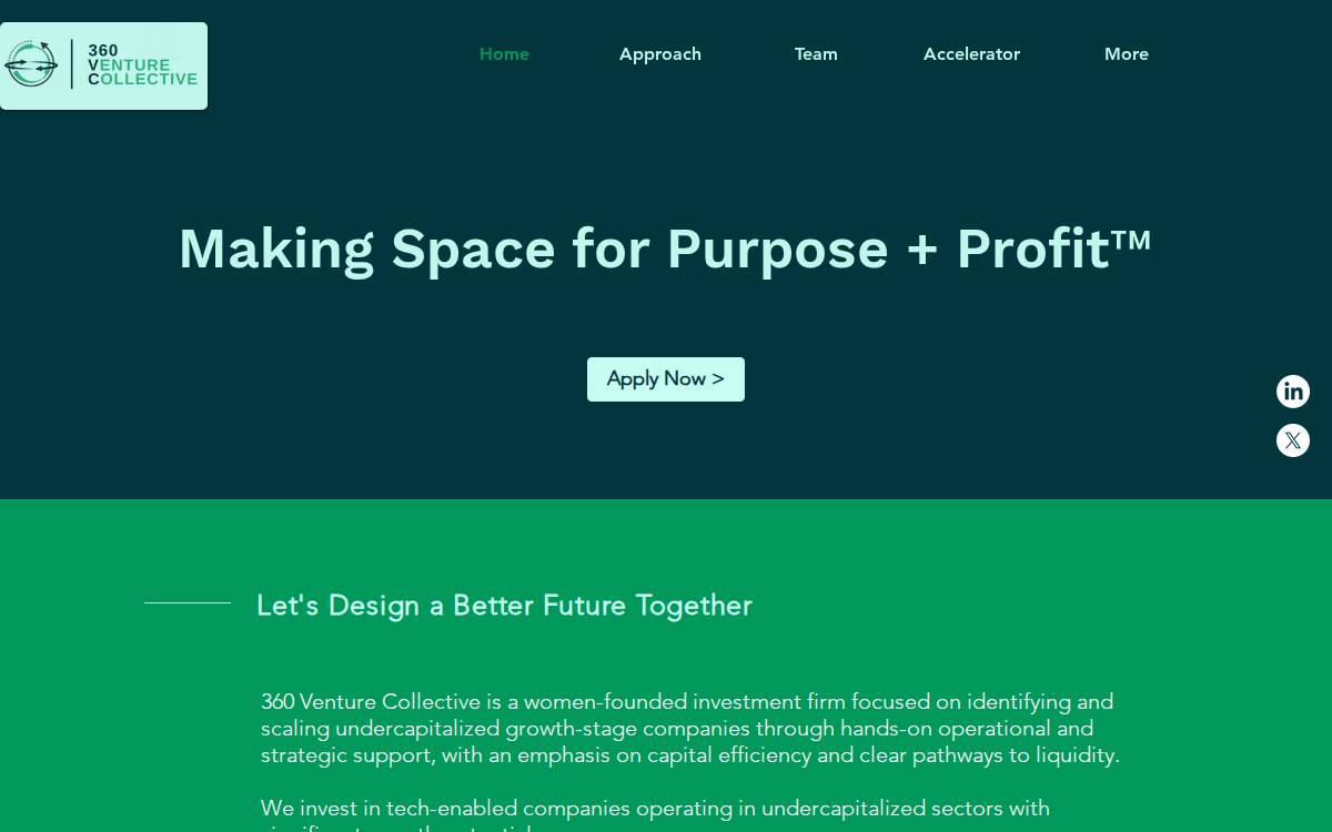 360 Venture Collective website preview