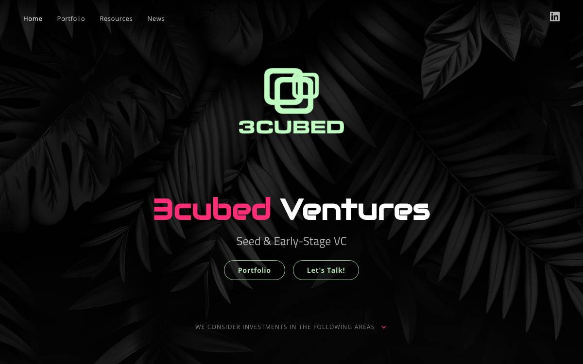 3cubed Ventures website preview