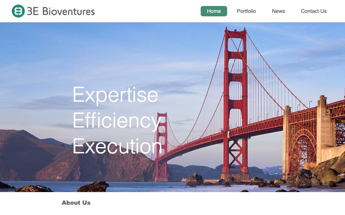 3E Bioventures Capital website preview