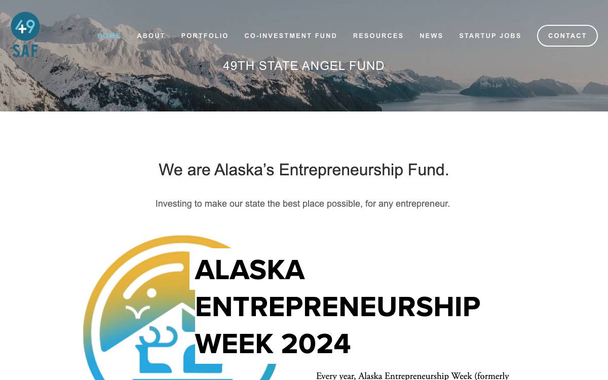49th State Angel Fund website preview