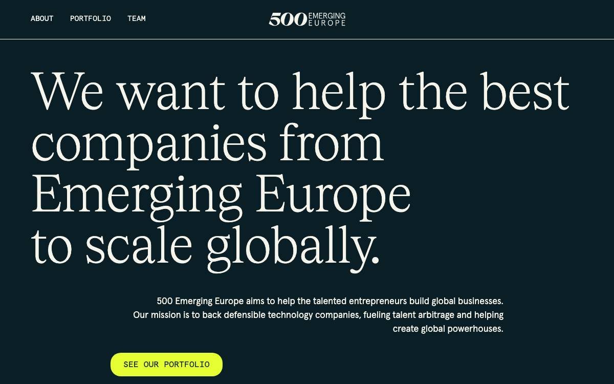 500 Emerging Europe website preview