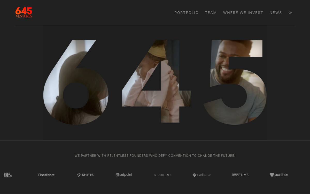 645 Ventures website preview