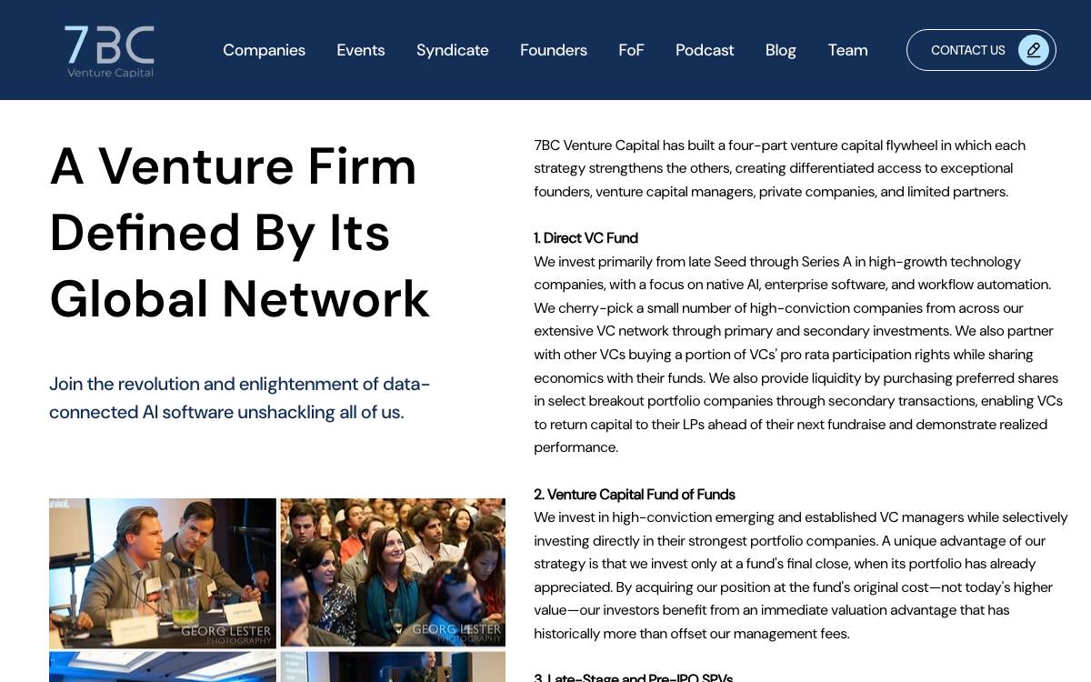 7BC Venture Capital website preview