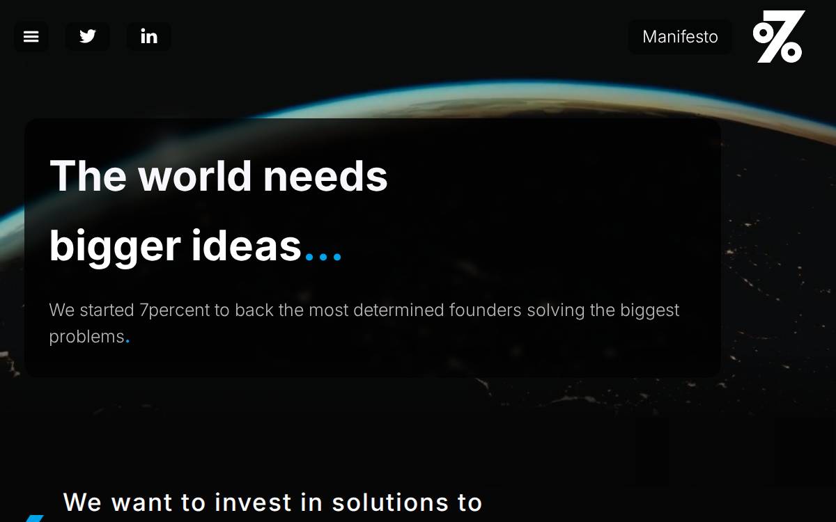 7percent Ventures website preview
