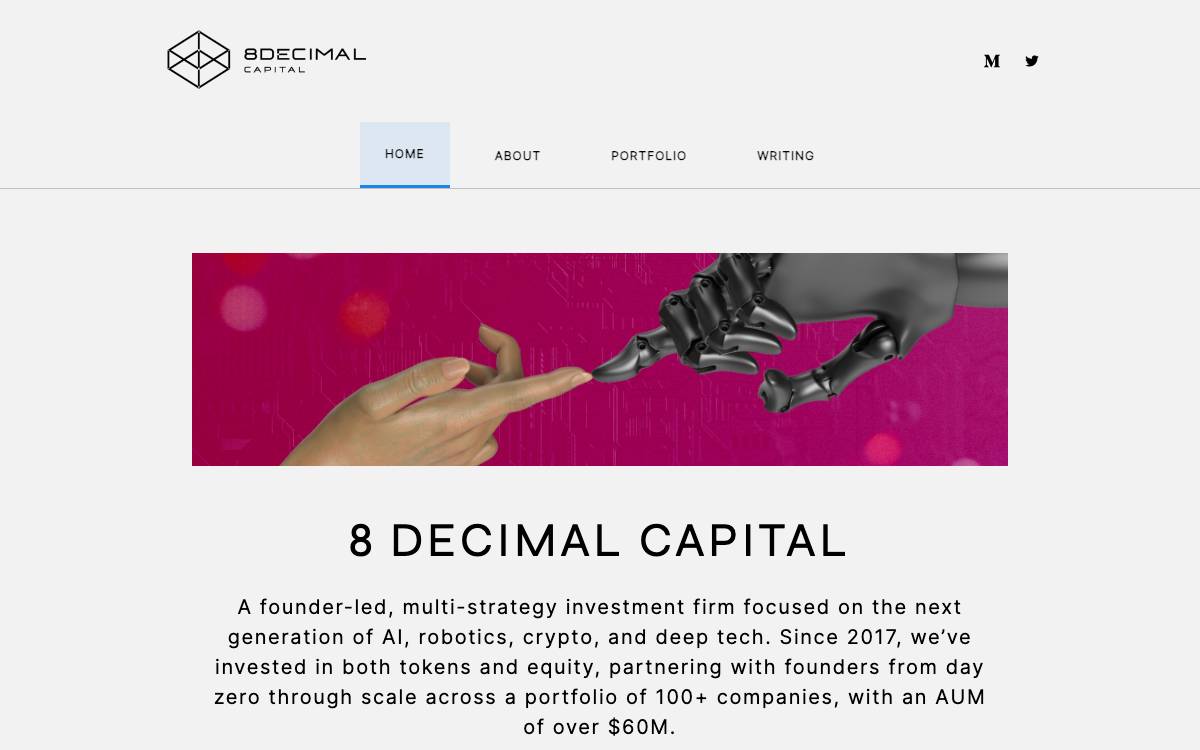 8 Decimal Capital website preview