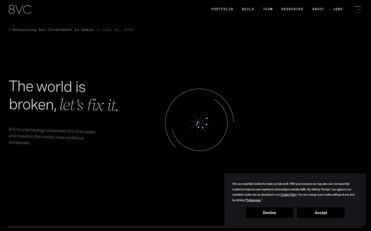 8VC website preview