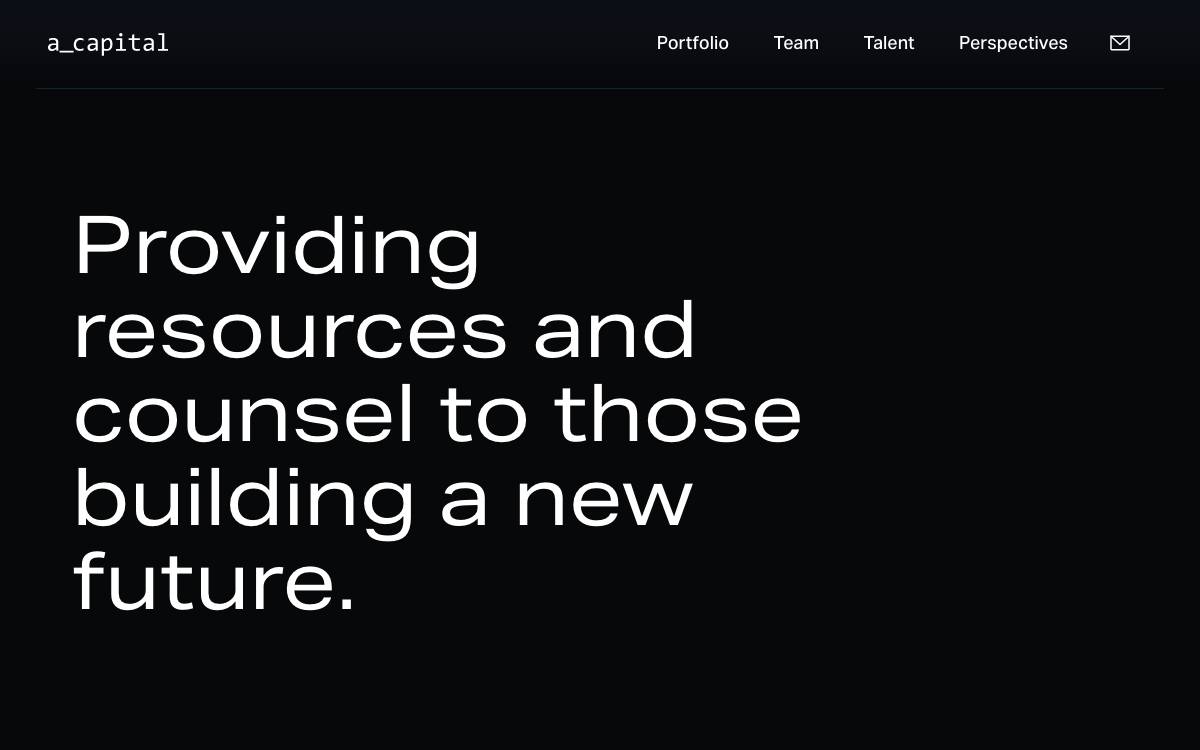 A.Capital Ventures website preview