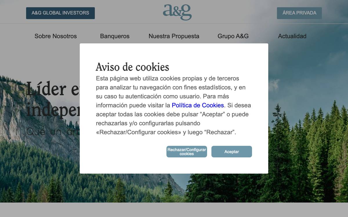A&G Banca Privada website preview