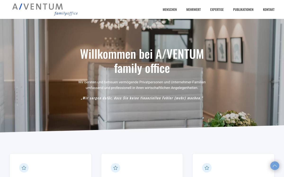 A/VENTUM family office Consulting AG website preview