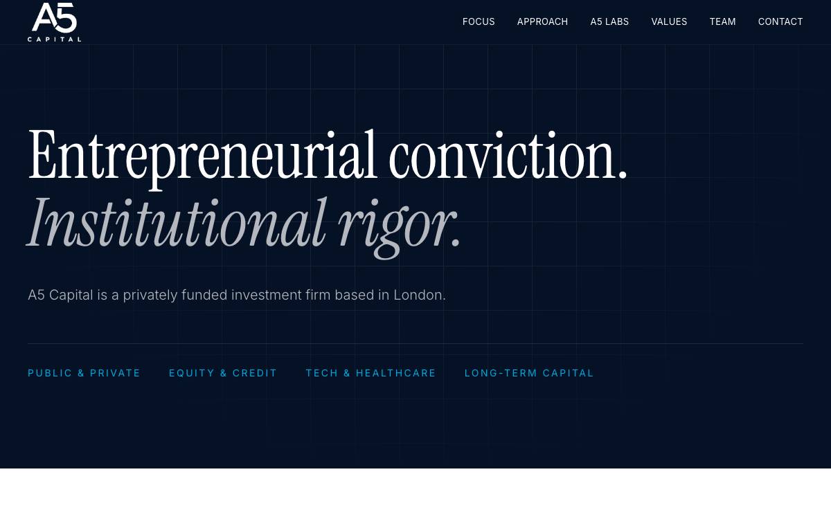 A5 Capital website preview