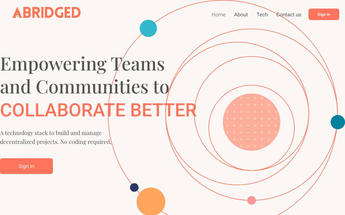Abridged website preview