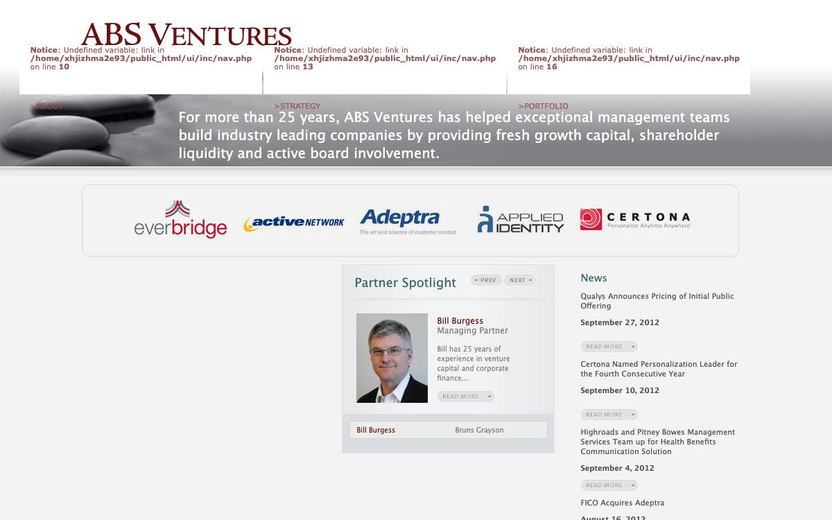 ABS Ventures website preview