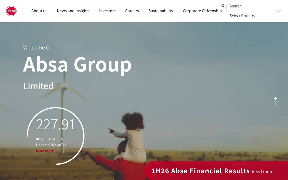 Absa Group website preview