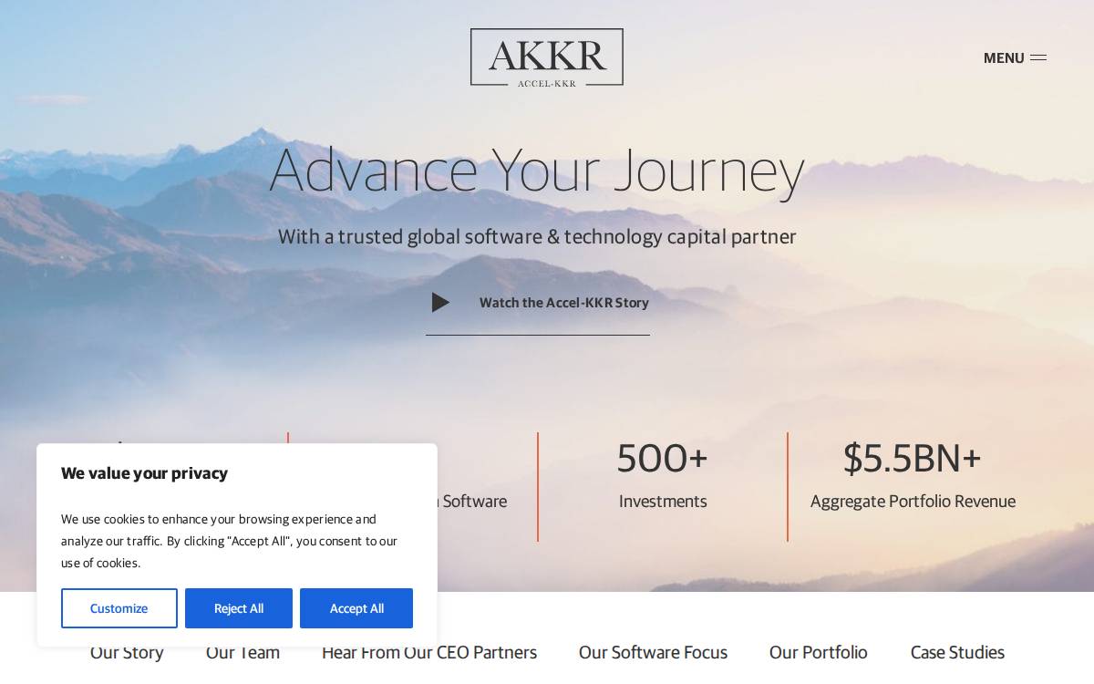 Accel-KKR website preview