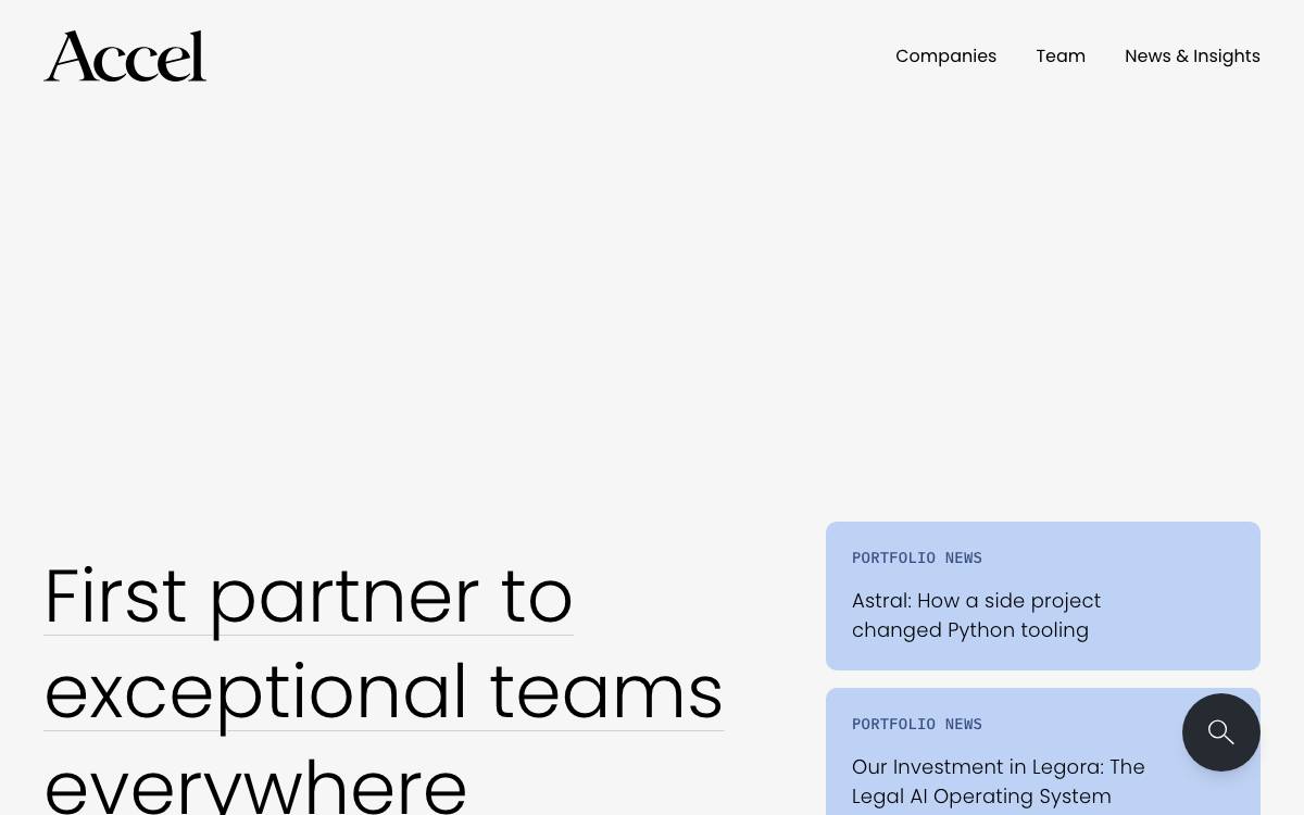 Accel website preview