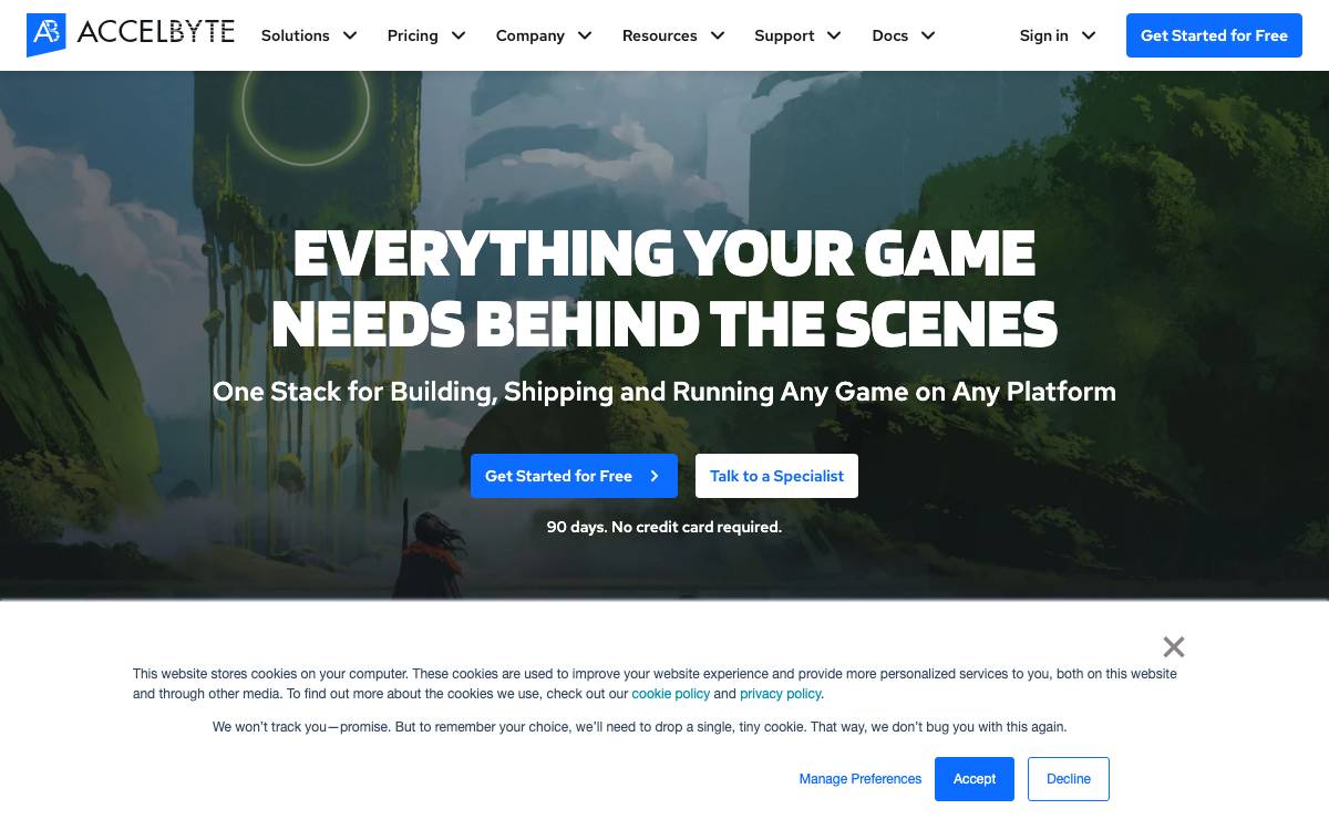 AccelByte website preview