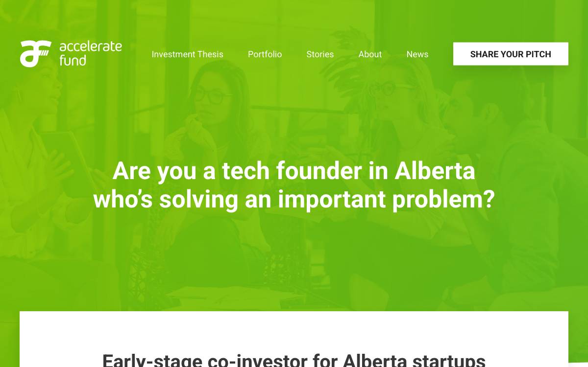 Accelerate Fund website preview