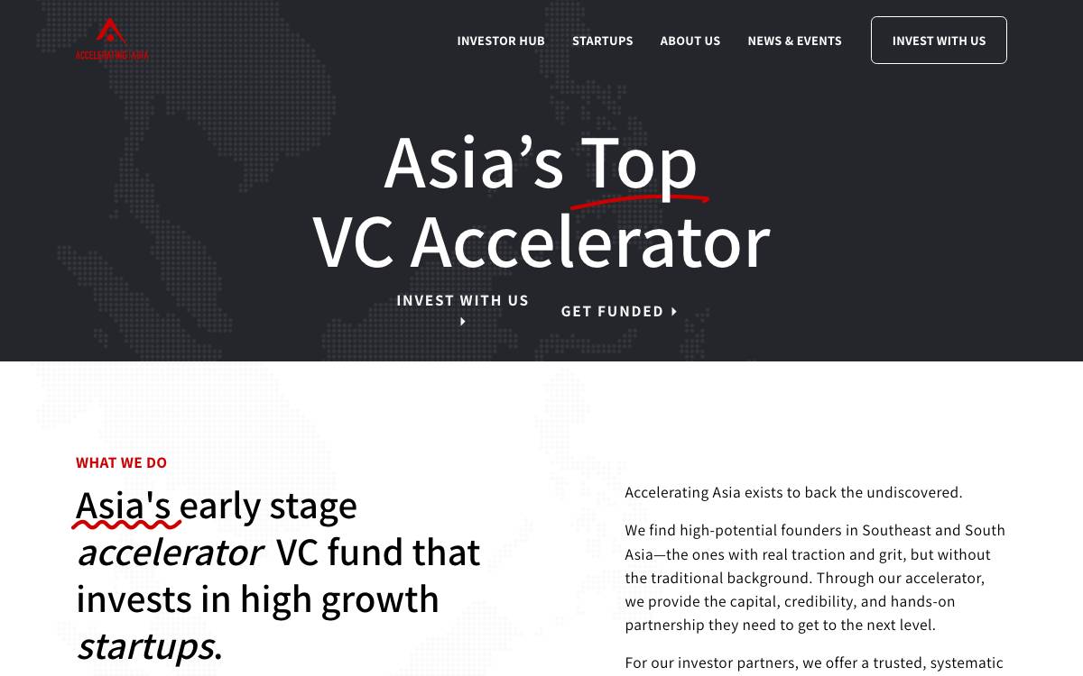 Accelerating Asia website preview
