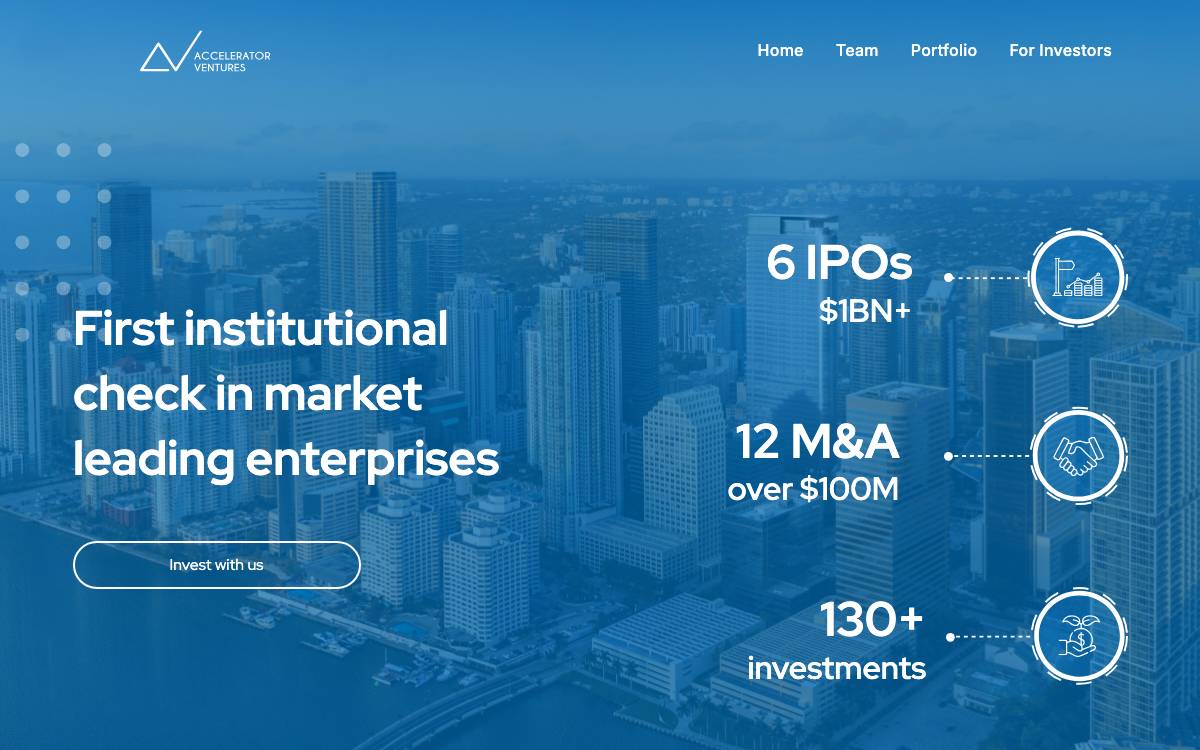Accelerator Ventures website preview