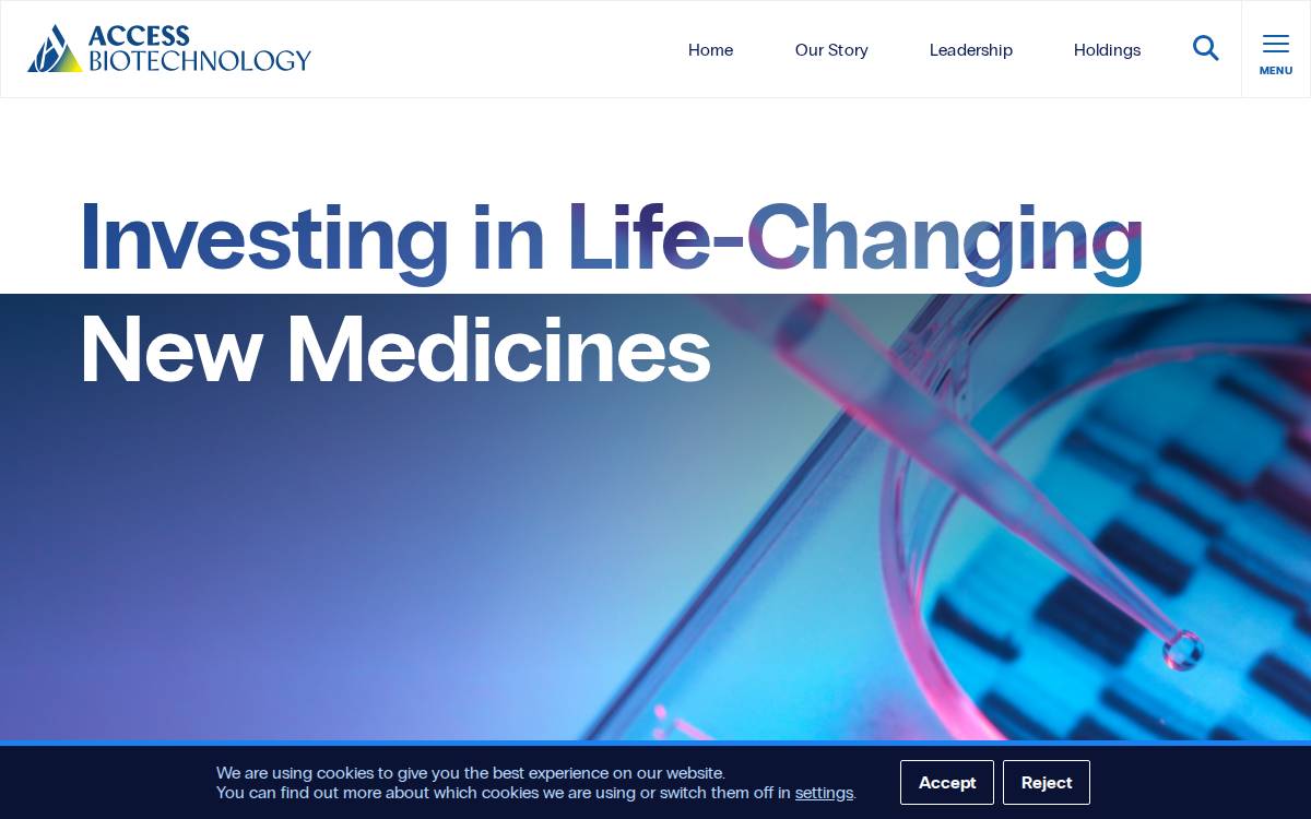 Access Biotechnology website preview