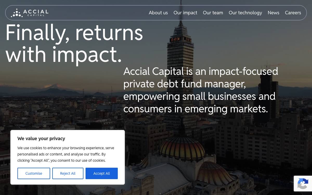 Accial Capital website preview