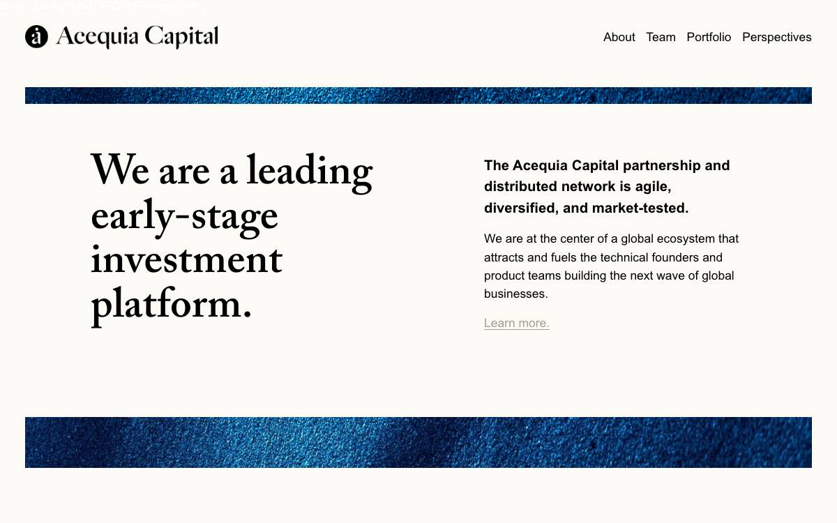 Acequia Capital (AceCap) website preview