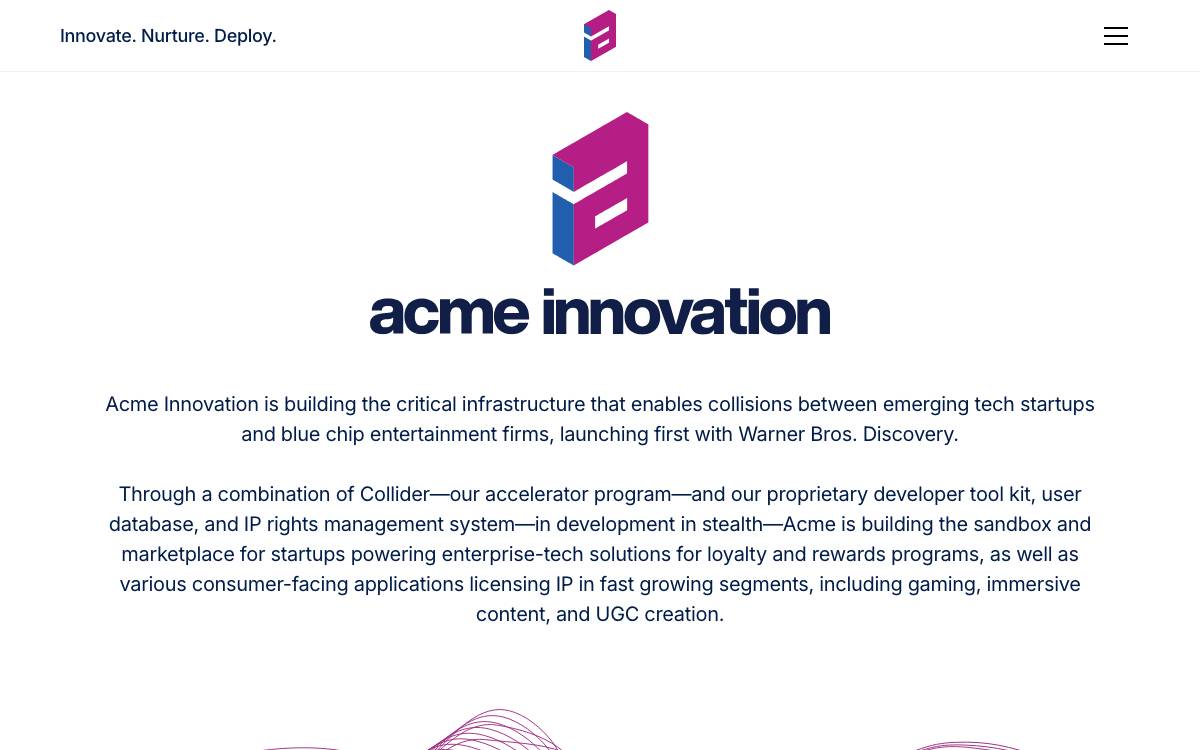 Acme Innovation website preview