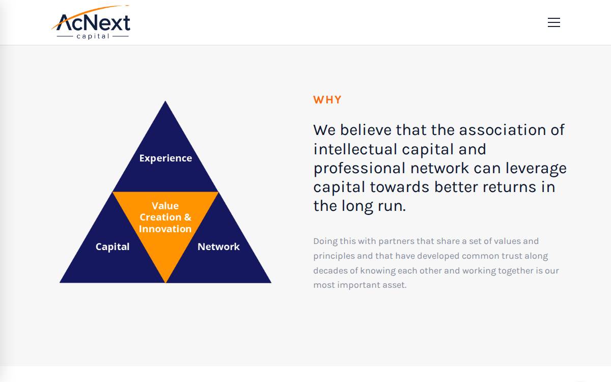AcNext Capital website preview