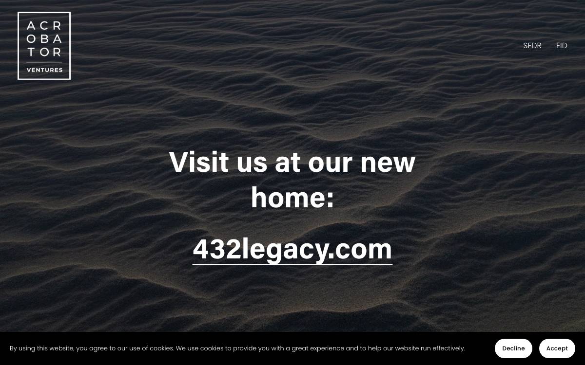 Acrobator Ventures website preview