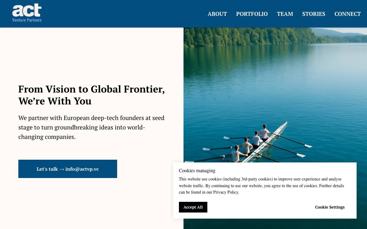 ACT Venture Partners website preview