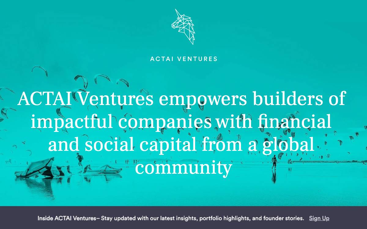 ACTAI Ventures website preview