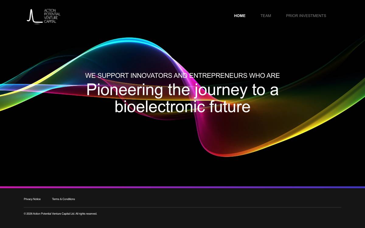 Action Potential Venture Capital Ltd. website preview
