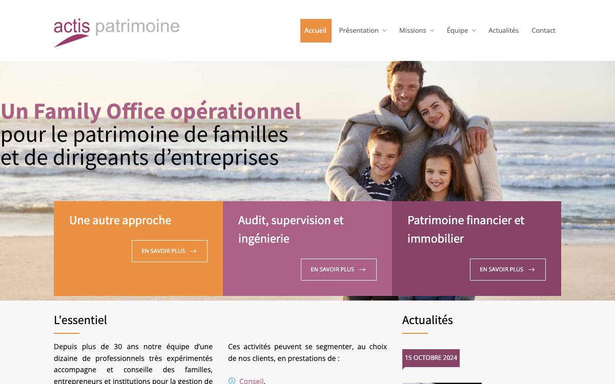 Actis Patrimoine website preview