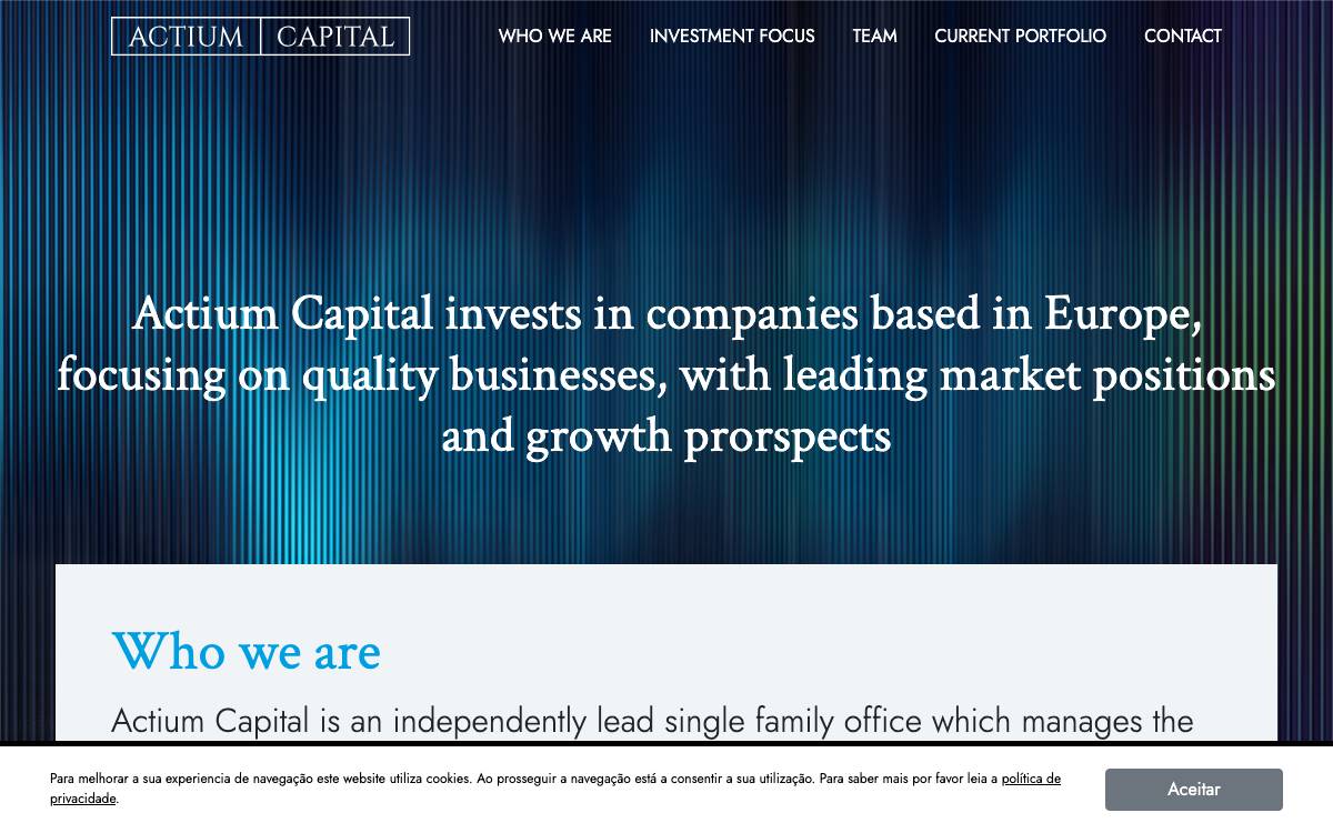 Actium Capital website preview