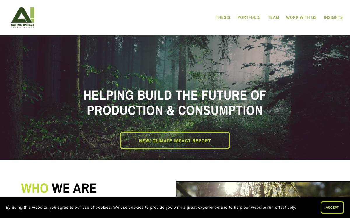 Active Impact Investments website preview